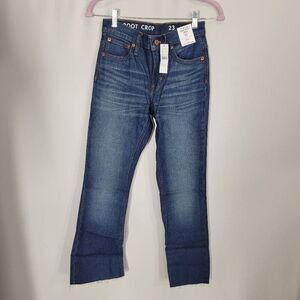 J. Crew Blue 9" Billie Demi Boot Crop Raw Hem Jeans Size 23